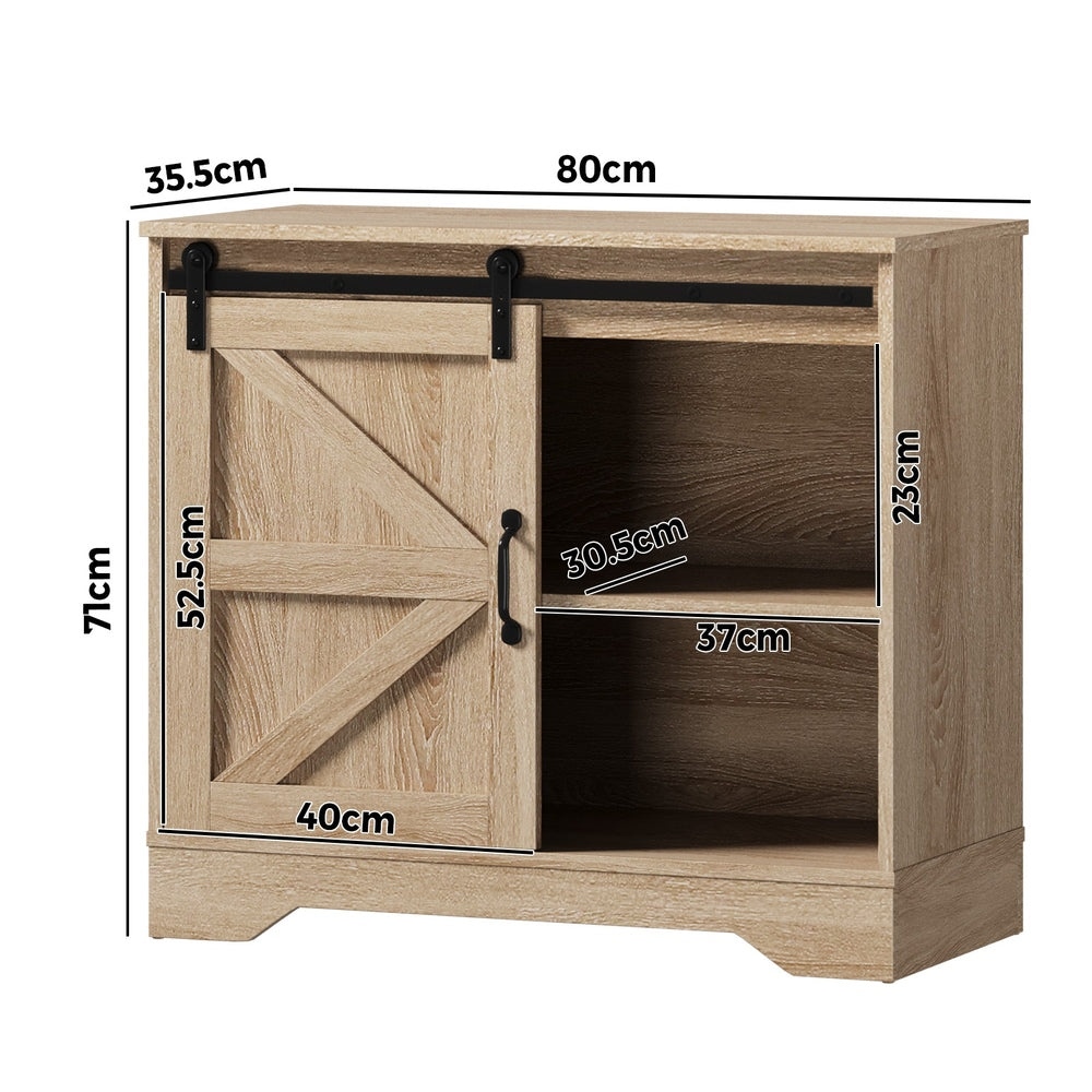 Oikiture 2x Buffet Sideboard Cabinet Storage Cupboard Oak