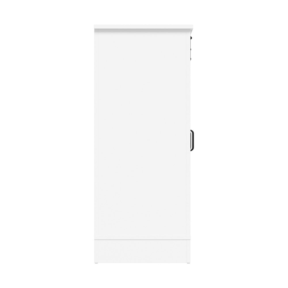 Oikiture Sideboard Buffet Wine Rack Sliding Door 5 Shelves White