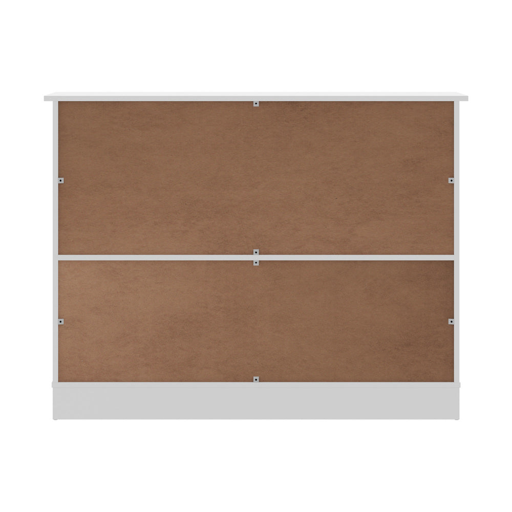 Oikiture Sideboard Buffet Wine Rack Sliding Door 5 Shelves White