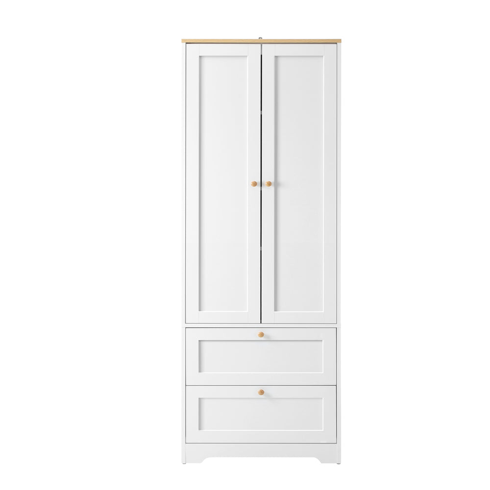 Oikiture Sideboard with Display Shelf and Drawer White