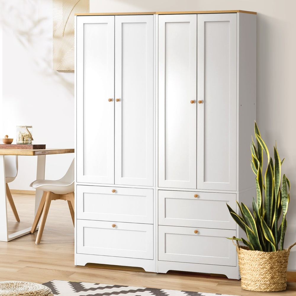 Oikiture 2x Buffet Sideboard Storage Cabinet Cupboard Hallway Wardrobe