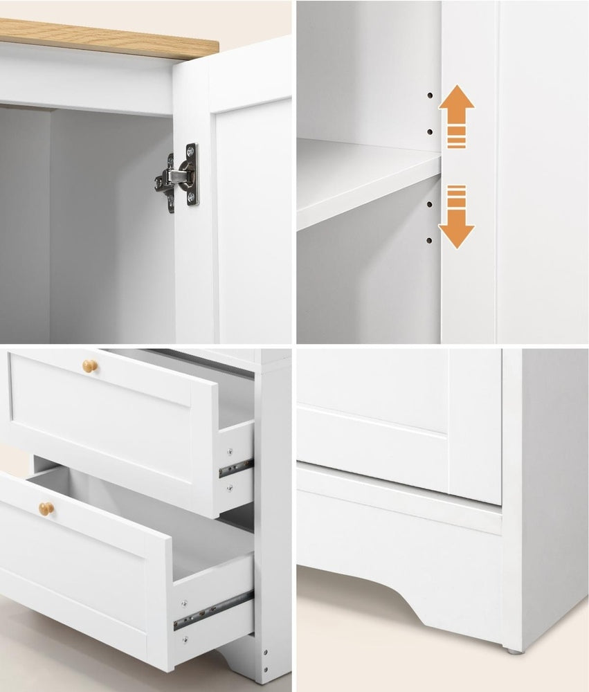Oikiture 2x Buffet Sideboard Storage Cabinet Cupboard Hallway Wardrobe