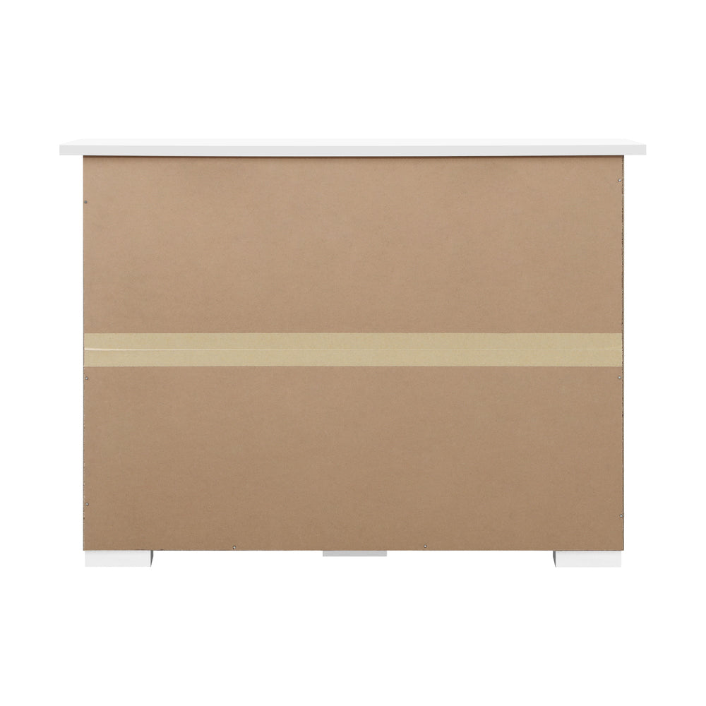 Oikiture Sideboard with Sliding Doors White