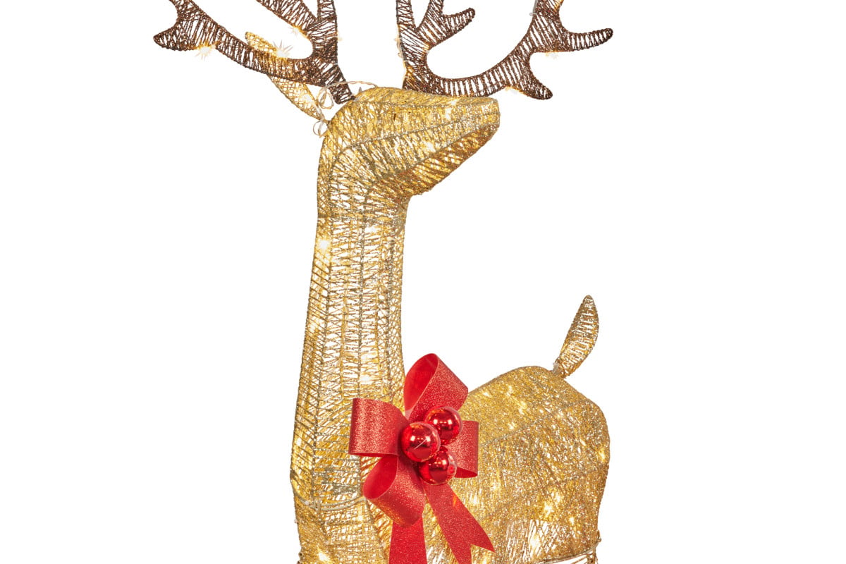 Christabelle Christmas Reindeer with Red Sleigh and Lights Indoor/Outdoor 205cm