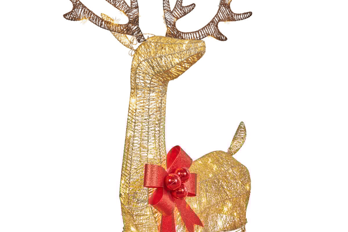 Christabelle Christmas Reindeer with Red Sleigh and Lights Indoor/Outdoor 205cm