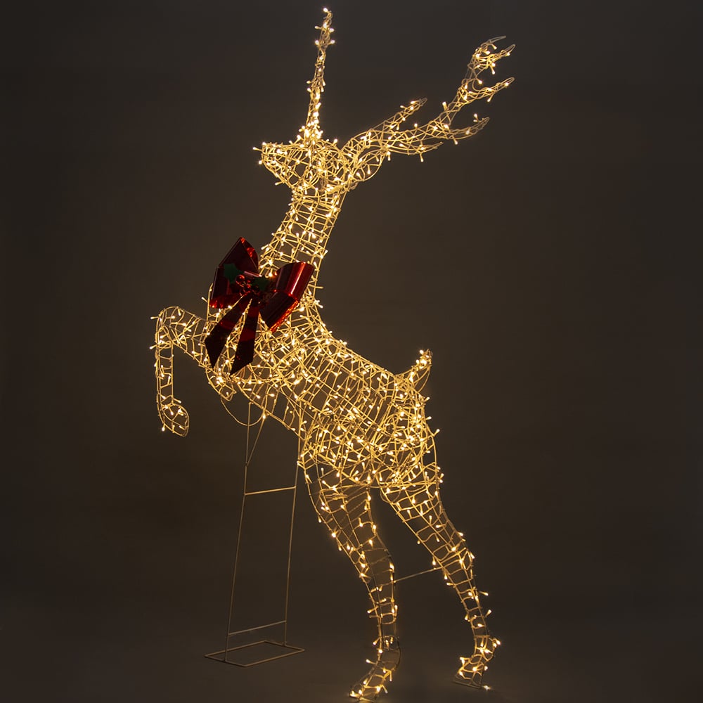 Christabelle Full Light Rearing Reindeer w/ 800 Twinkle Lights Indoor Outdoor 206cm