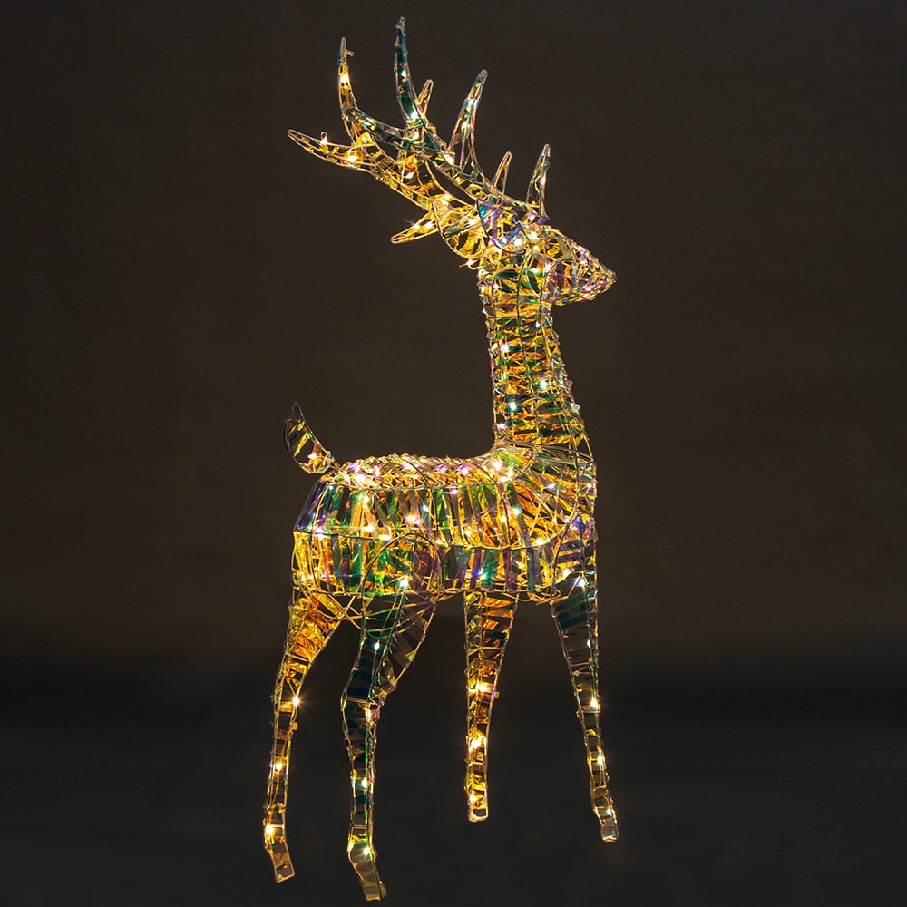 Christabelle Christmas Reindeer Twinkle Lights & Iridescent Finish Indoor/Outdoor