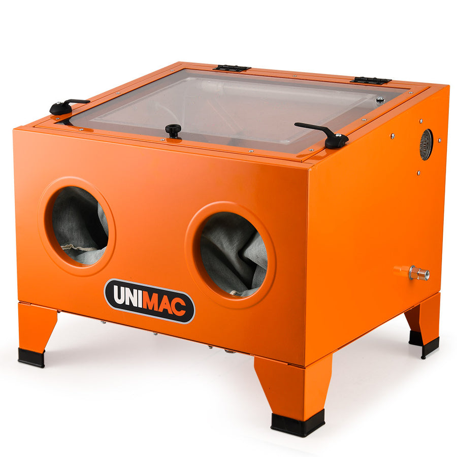 UNIMAC 90L Benchtop Sandblasting Cabinet, with Sandblast Gun Set with Hose, LED Light