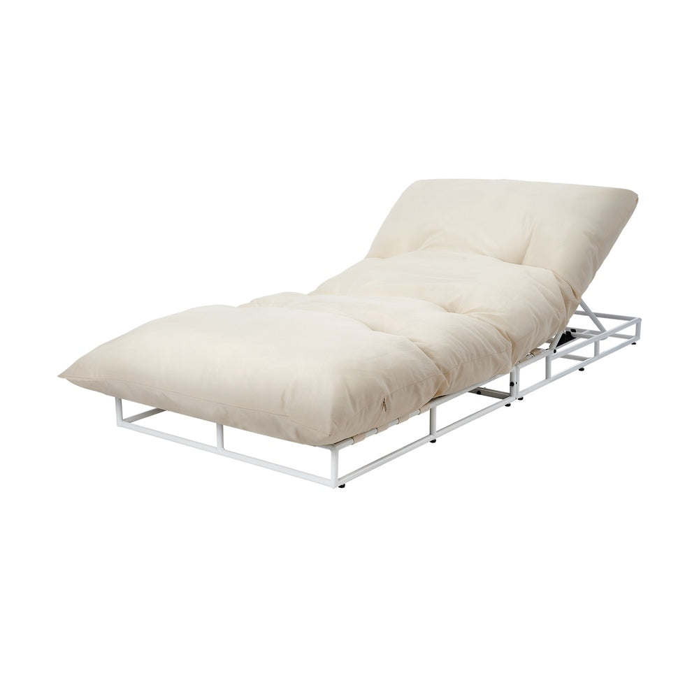 Livsip Outdoor Sun Lounge Day Bed Patio Chair Beige