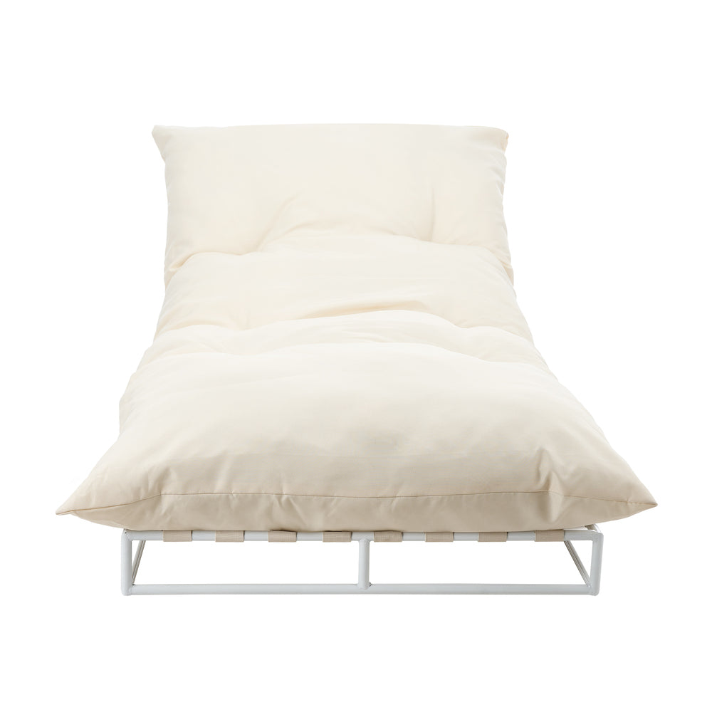 Livsip Outdoor Sun Lounge Day Bed Patio Chair Beige