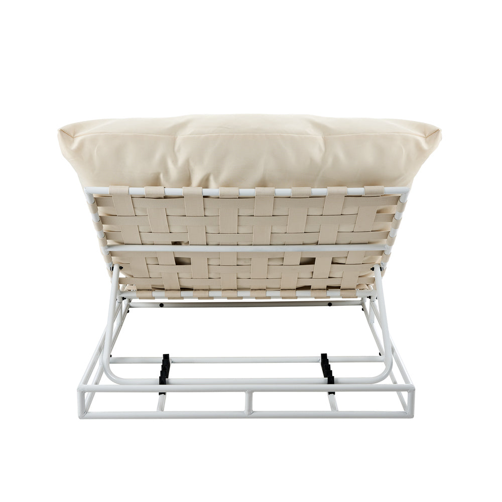 Livsip Outdoor Sun Lounge Day Bed Patio Chair Beige