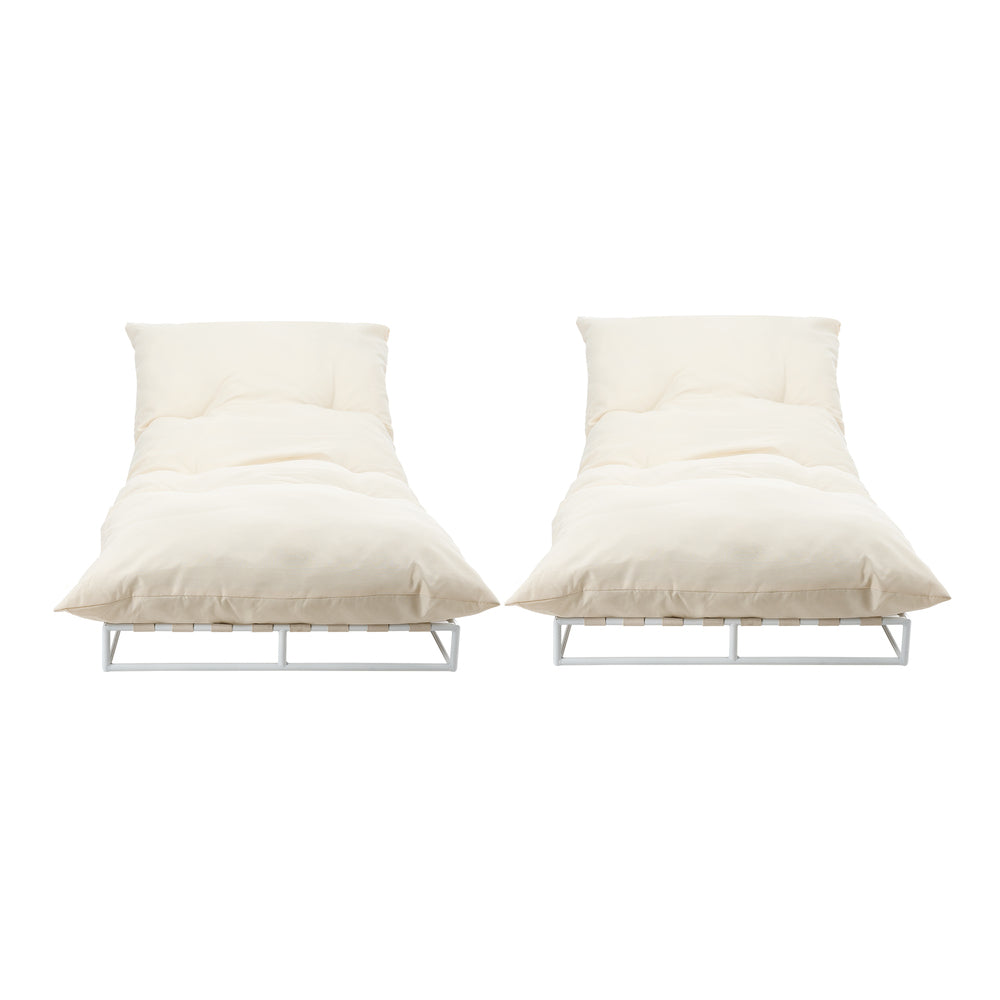 Livsip 2PCS Outdoor Sun Lounge Day Bed Patio Chairs
