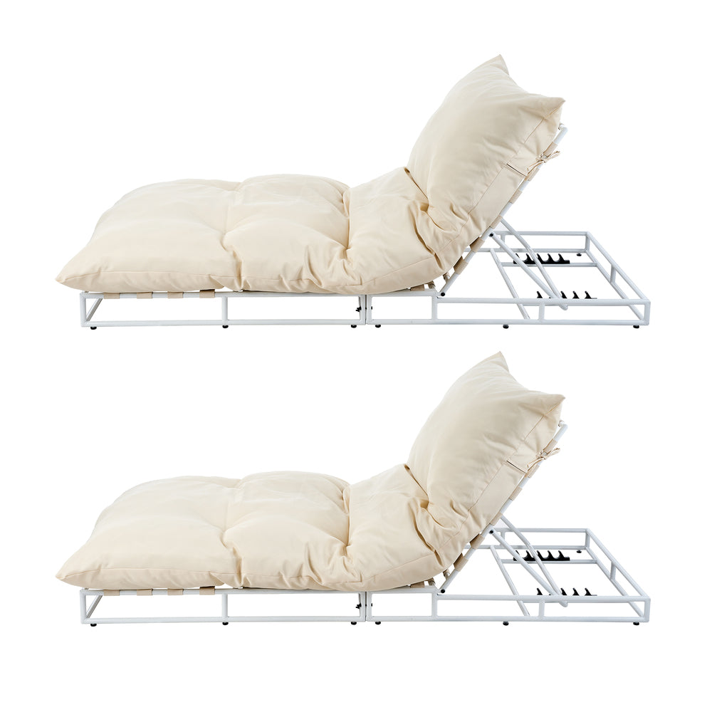 Livsip 2PCS Outdoor Sun Lounge Day Bed Patio Chairs