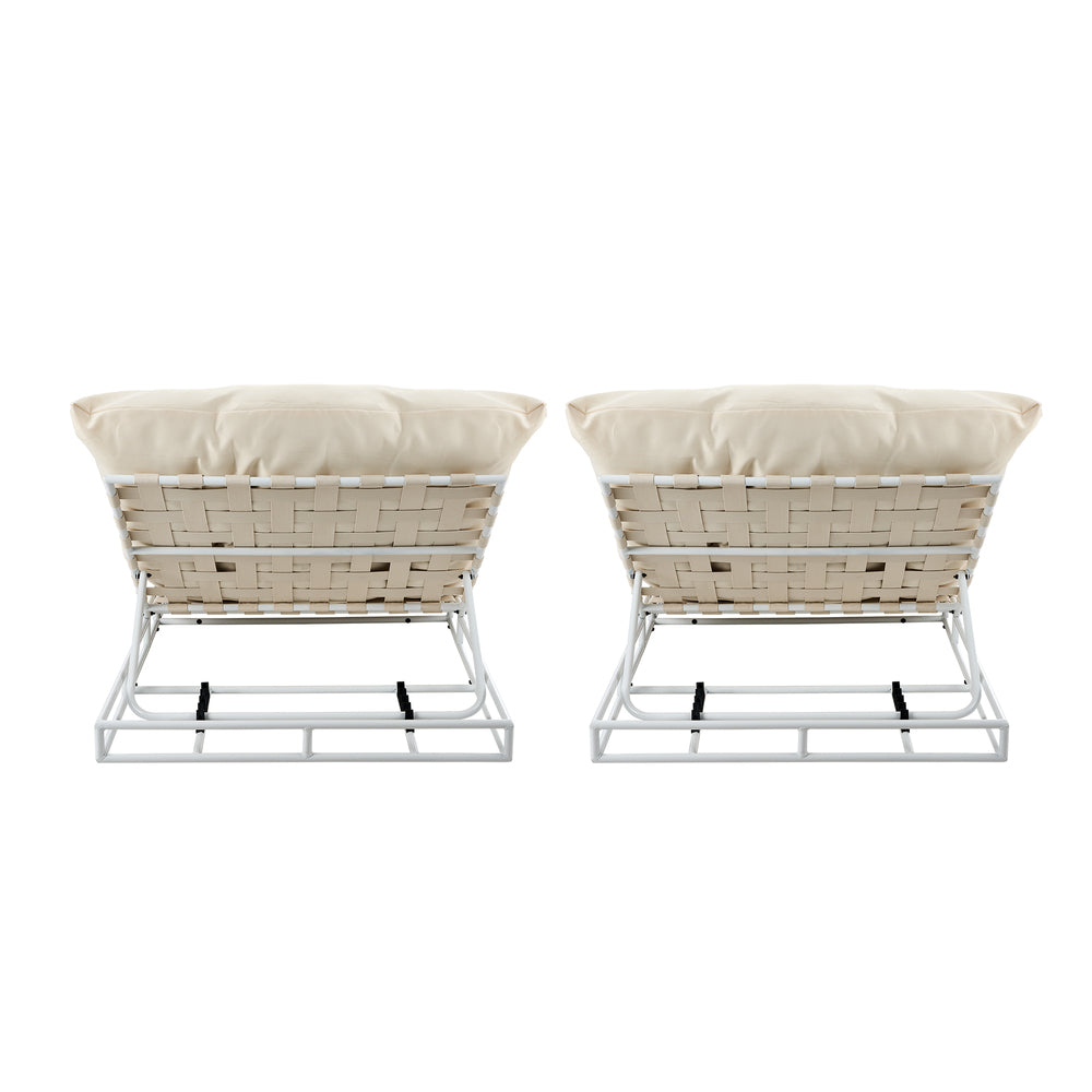 Livsip 2PCS Outdoor Sun Lounge Day Bed Patio Chairs