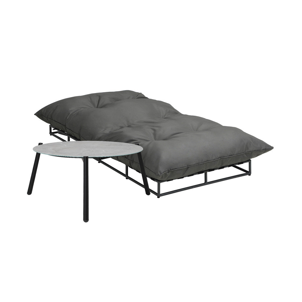 Livsip Outdoor Sun Lounger with Table Patio Set Grey
