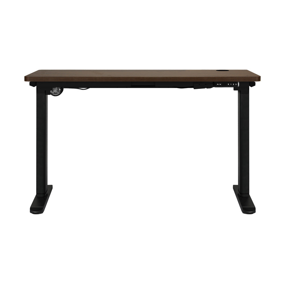 Oikiture Standing Desk Adjustable Motorised 140cm Black&Walnut