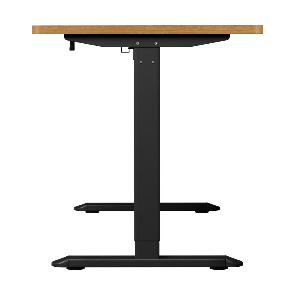 Oikiture Standing Desk Wireless Charging Single Motor 140CM Black&Oak