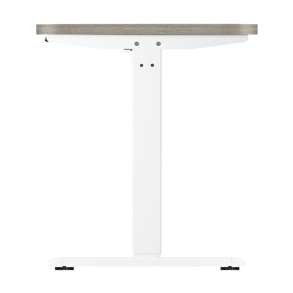 Oikiture 140cm Electric Standing Desk Single Motor White&Grey-Oak