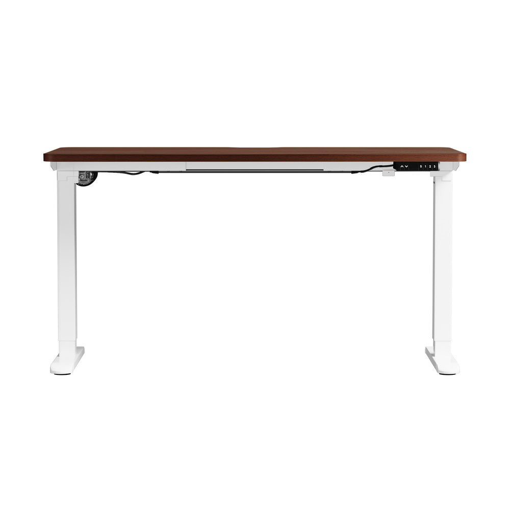 Oikiture Standing Desk Wireless Charging Single Motor 140CM White&Walnut