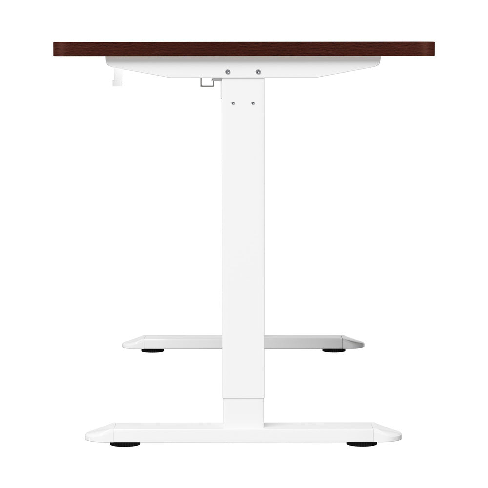 Oikiture Standing Desk Wireless Charging Single Motor 140CM White&Walnut