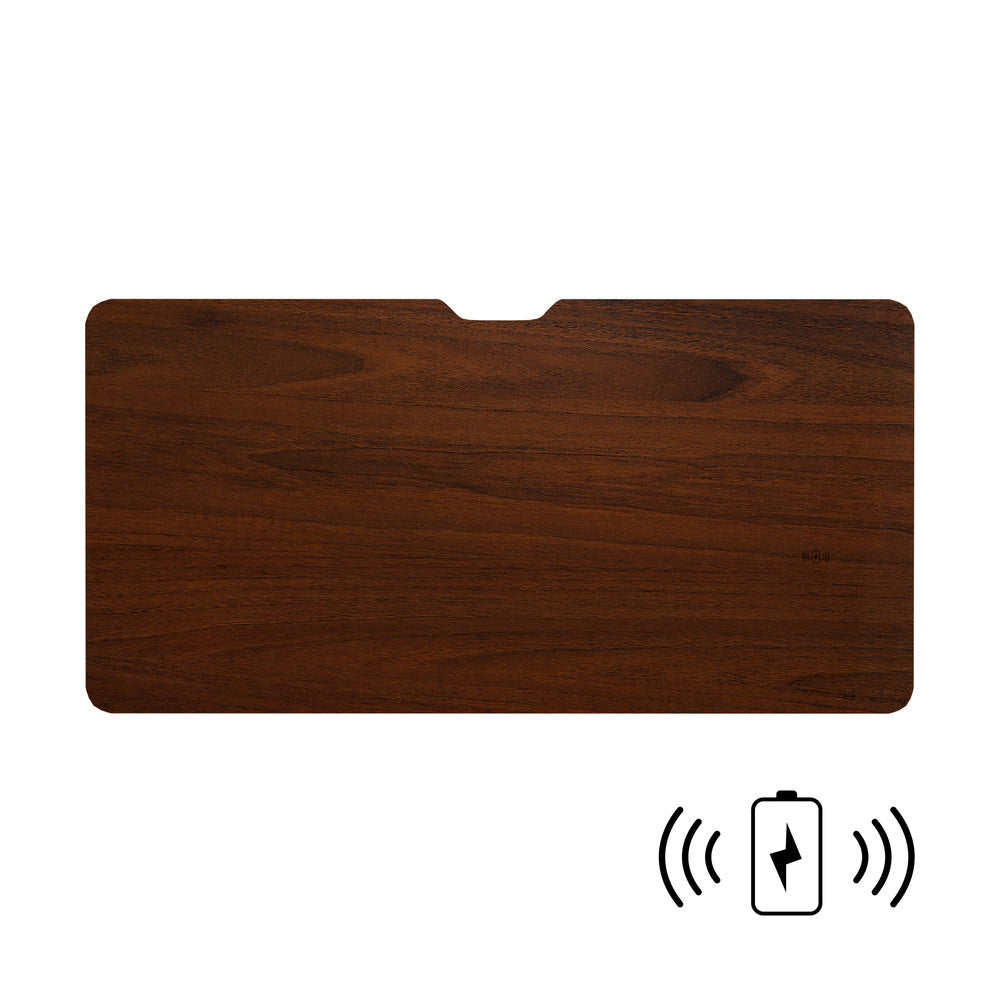 Oikiture Standing Desk Wireless Charging Single Motor 140CM White&Walnut