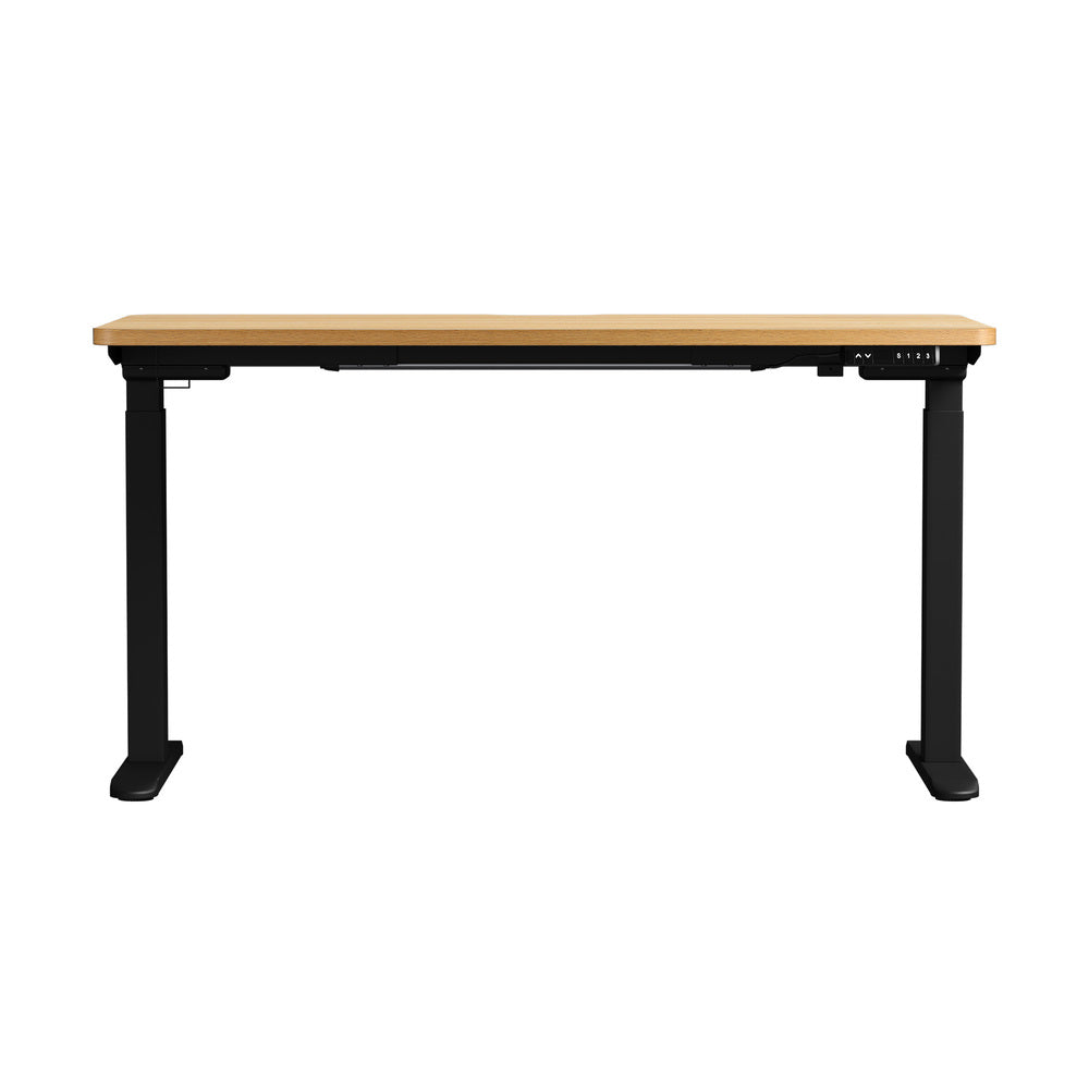 Oikiture Standing Desk Wireless Charging Dual Motor 140CM Black&Oak