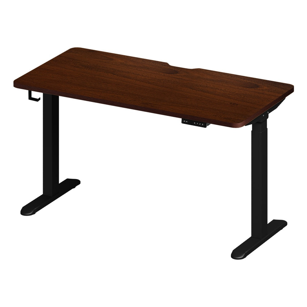 Oikiture Standing Desk Wireless Charging Dual Motor 140CM Black&Walnut