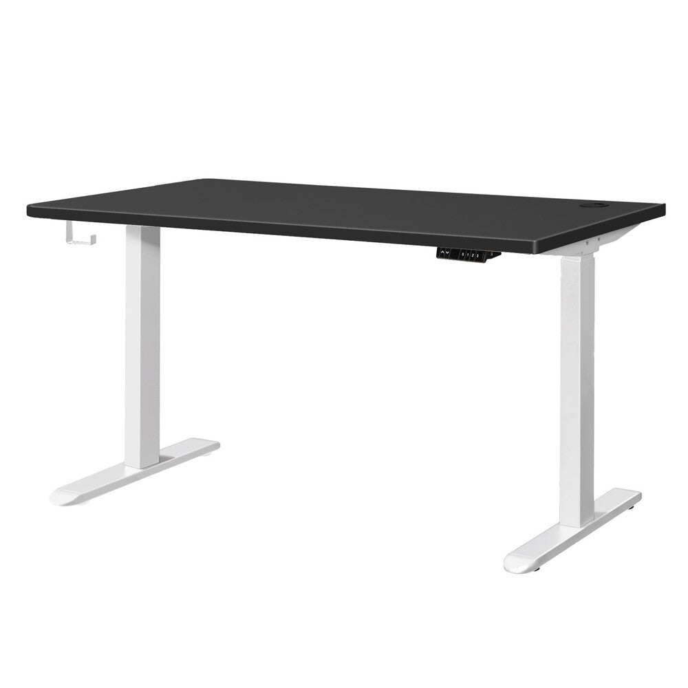Oikiture Standing Desk Dual Motor Adjustable 140cm Walnut&Black