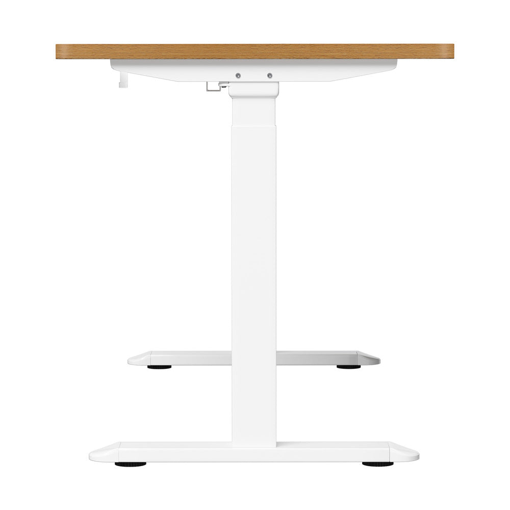 Oikiture Standing Desk Wireless Charging Dual Motor 140CM White&Oak