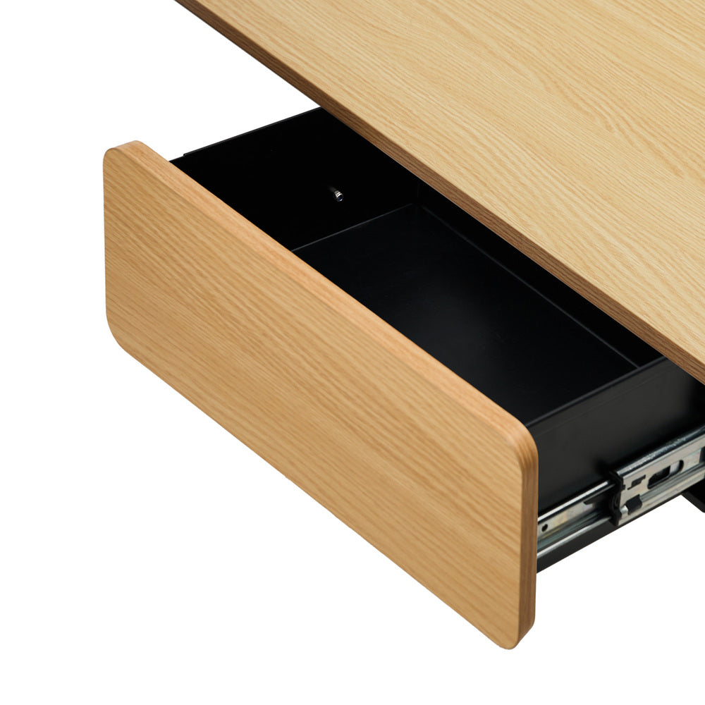 Oikiture 150cm Electric Standing Desk w/ Drawer Adjustable White Oak