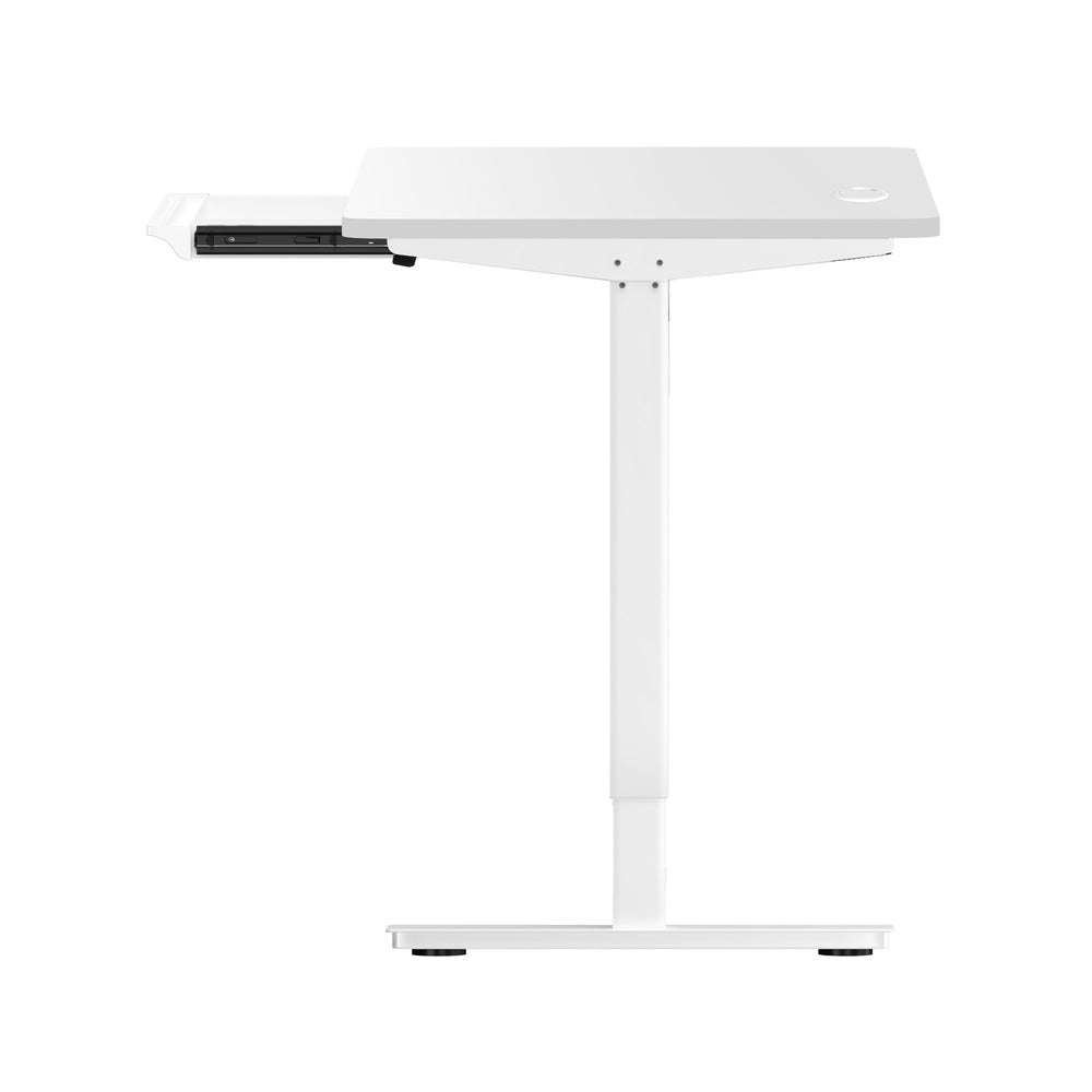 Oikiture 150cm Electric Standing Desk with Drawer Adjustable White