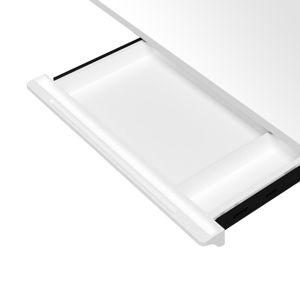 Oikiture 150cm Electric Standing Desk with Drawer Adjustable White