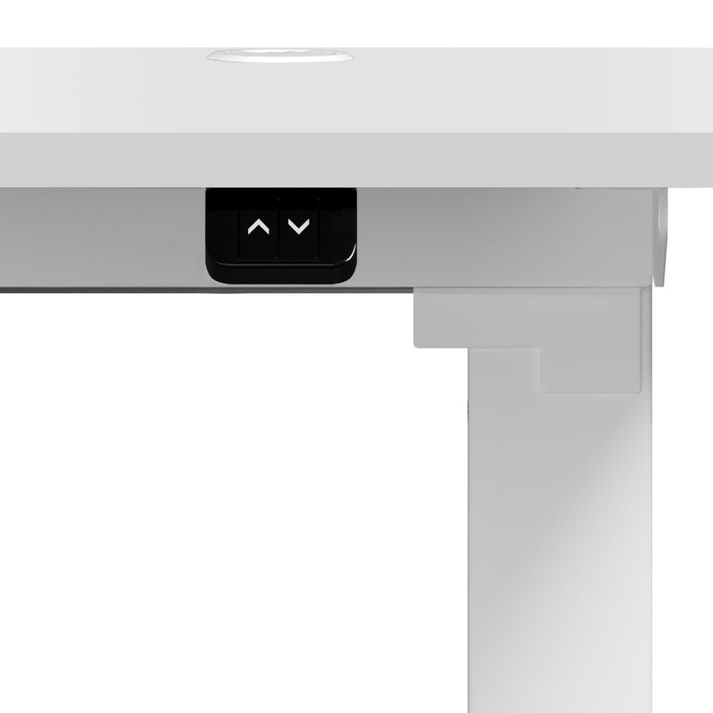 Oikiture 150cm Electric Standing Desk with Drawer Adjustable White