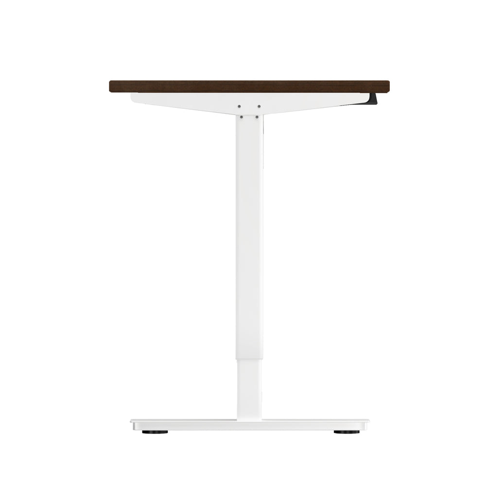 Oikiture Electric Standing Desk Single Motor White&Walnut 150cm