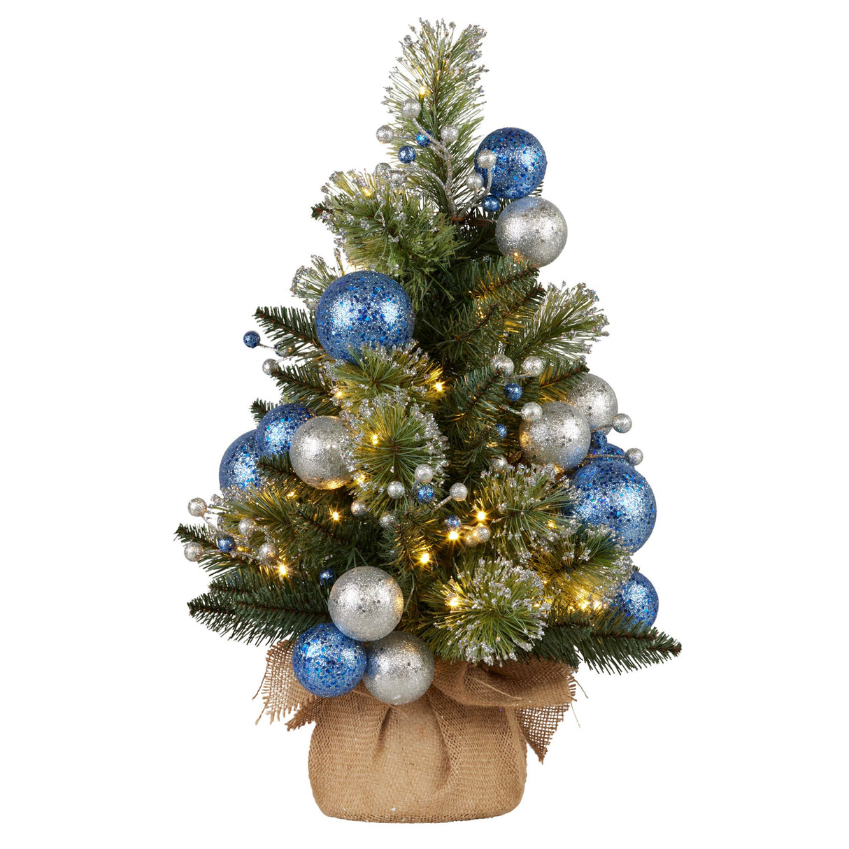 Christabelle 61cm Blue Collection Tabletop Pre-Lit Christmas Tree