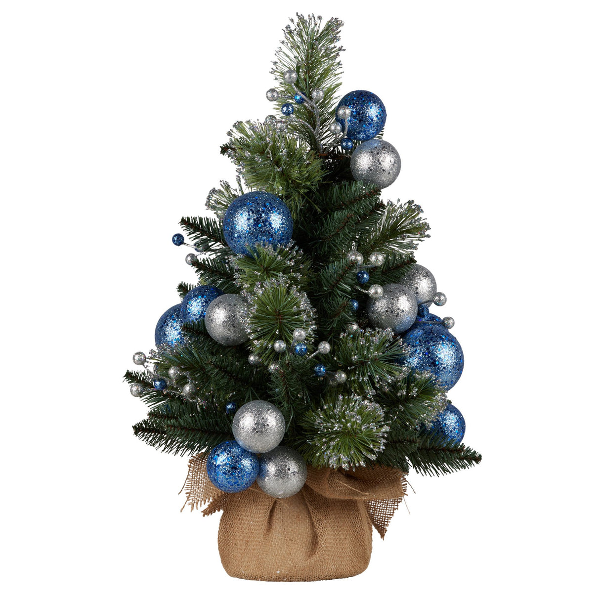 Christabelle 61cm Blue Collection Tabletop Pre-Lit Christmas Tree