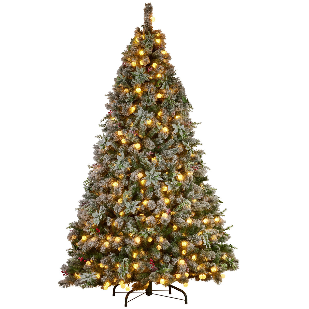 Christabelle Snowy Crown Pine 3.7m Multicolour Pre-Lit Christmas Tree with 5340 Tips