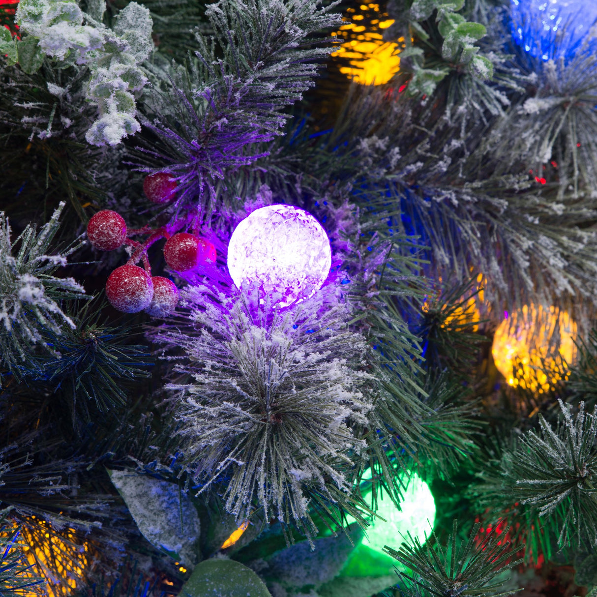 Christabelle Snowy Crown Pine 3.7m Multicolour Pre-Lit Christmas Tree with 5340 Tips