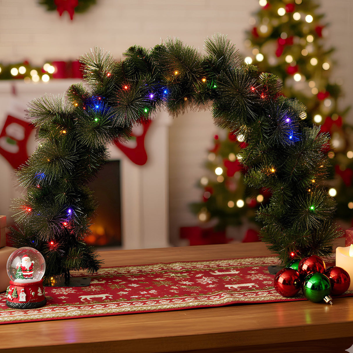 Christabelle 60cm Battery-Operated Tabletop Christmas Archway Glittery Gold