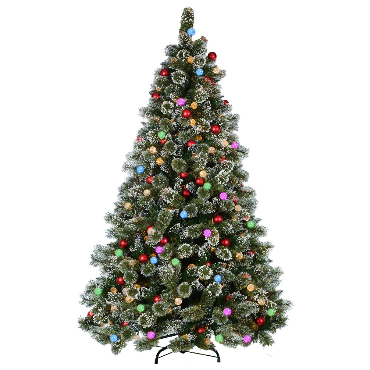 Christabelle Snowy Bristle 2.3m Multicolour Pre-Lit Christmas Tree with 1587 Tips