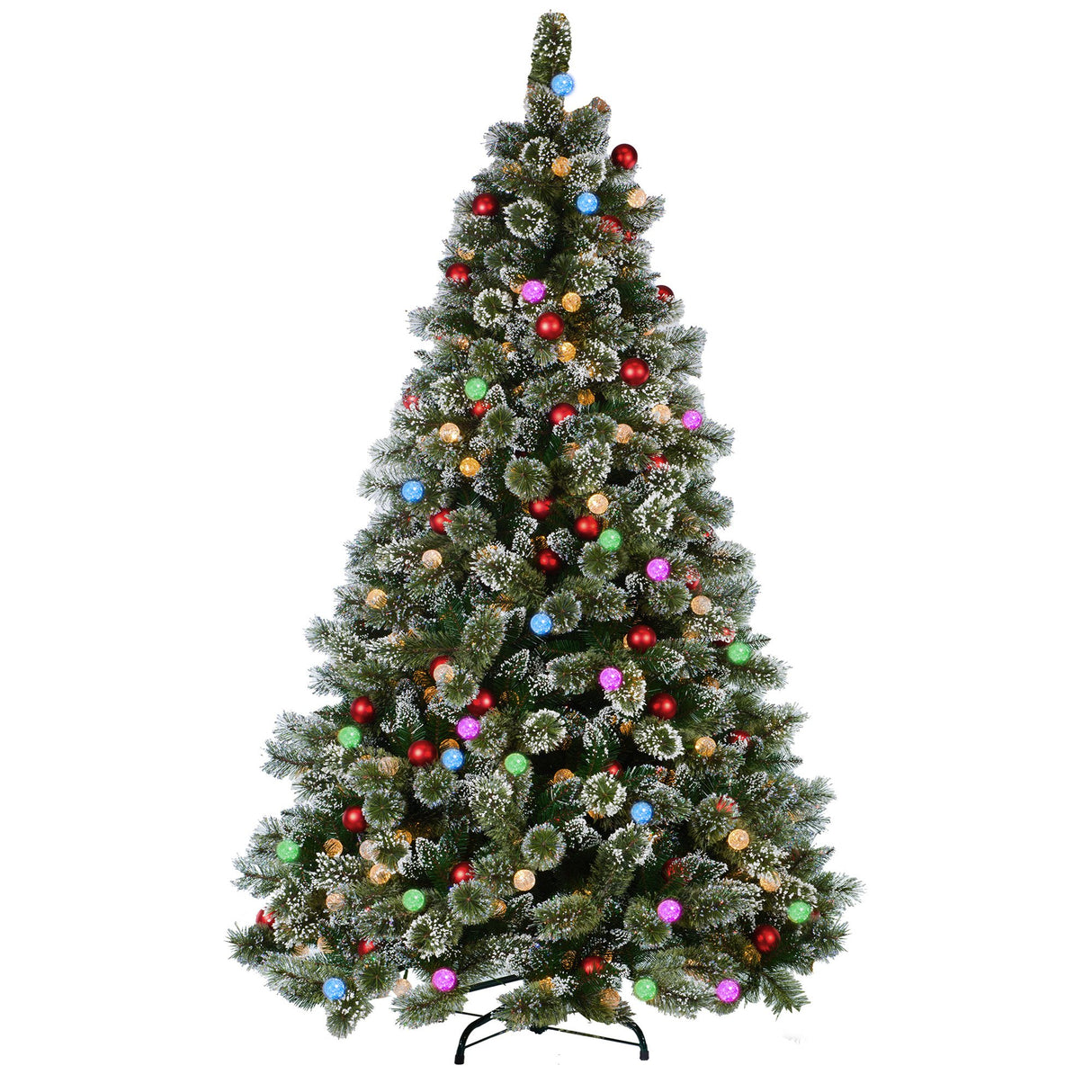 Christabelle Snowy Bristle 2.7m Multicolour Pre-Lit Christmas Tree with 2870 Tips