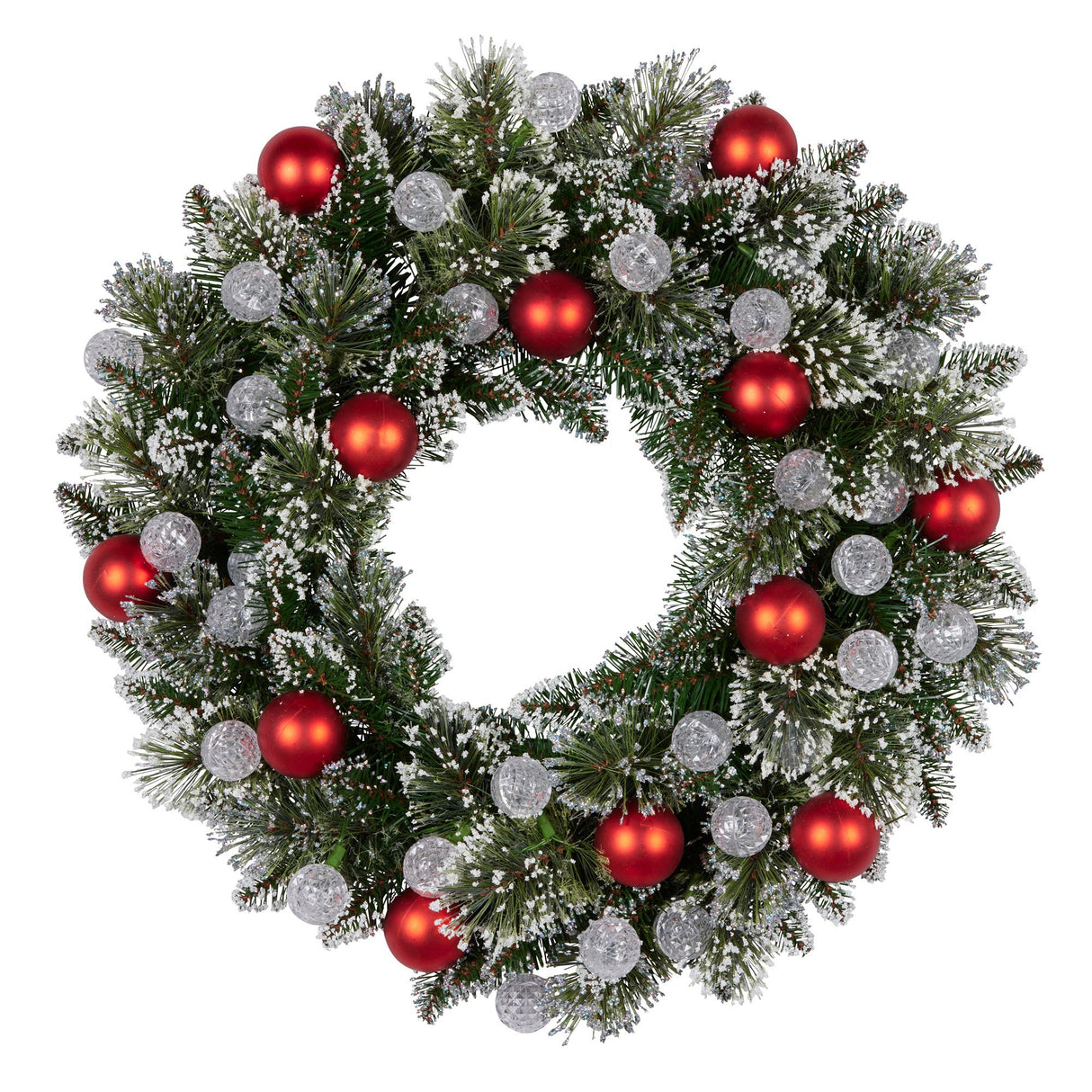 Christabelle 61cm Snowy Bristle Pre-Lit Multicolour Christmas Wreath