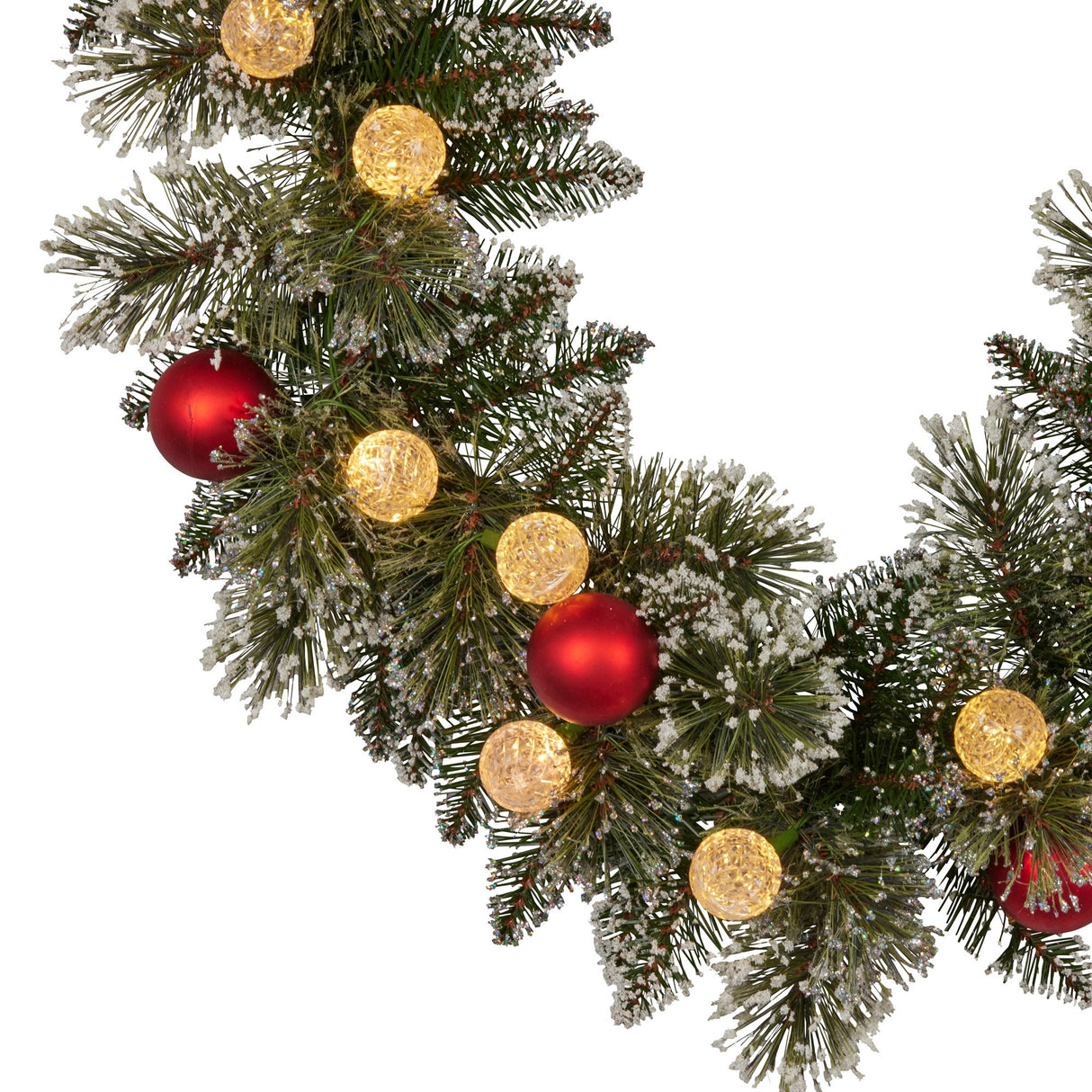 274cm Snowy Bristle Prelit Multicolour Christmas Garland