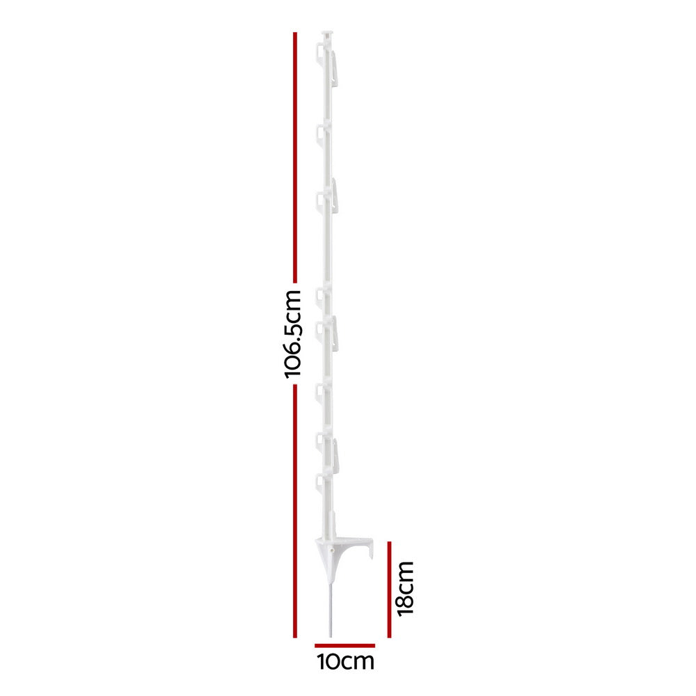 Giantz Electric Fence Posts 20pcs Electric Fence Poly White