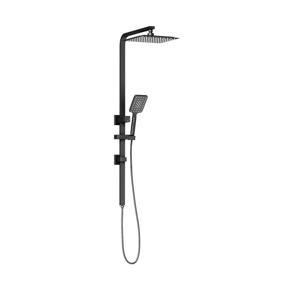 Welba 10" Rain Shower Head Set Square 3-Mode Black
