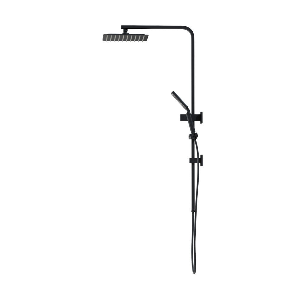 Welba 10" Rain Shower Head Set Square 3-Mode Black