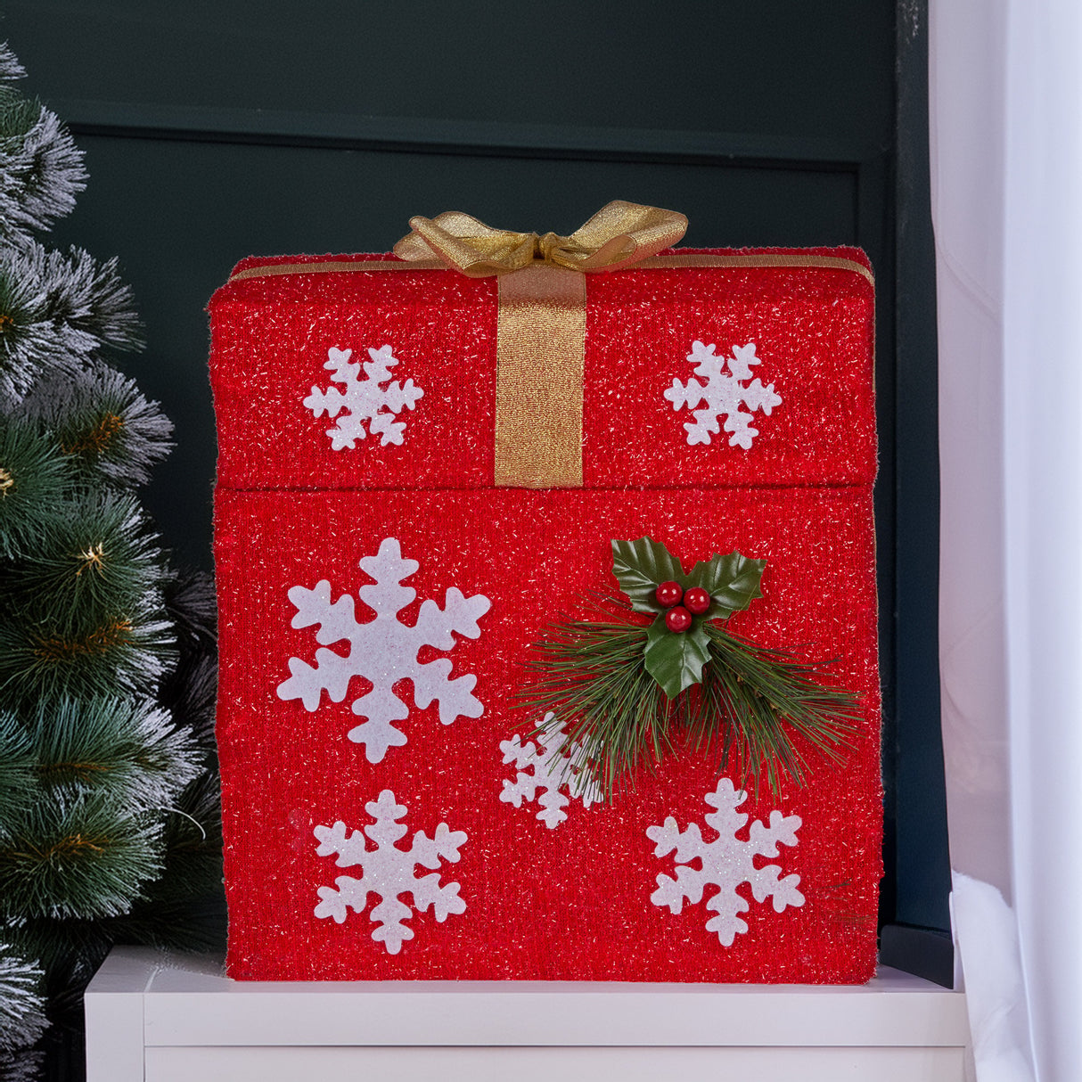 Christabelle Animated Santa Gift Box LED Christmas Tree Decoration Xmas Ornament