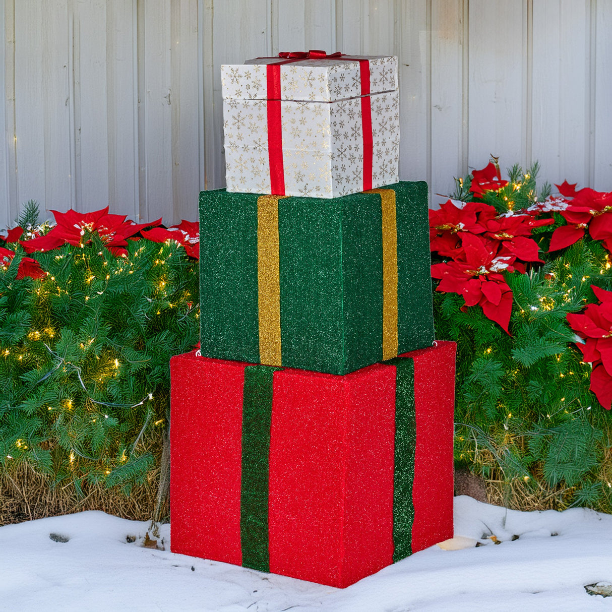 Christabelle 122cm Animated Present Stack Santa LED Lights Christmas Tree Decoration Ornament X