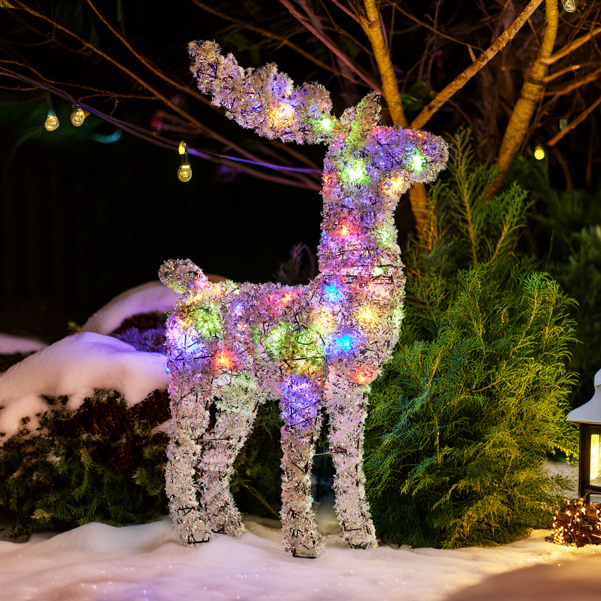 Christabelle 112cm Animated Reindeer Christmas Multi-Colour LED Lights Xmas Decor