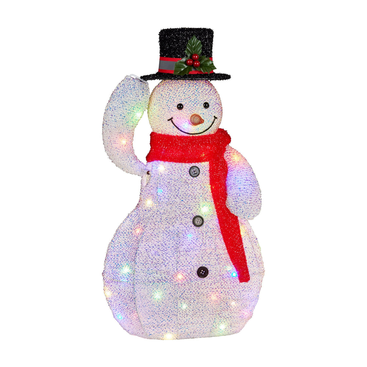Christabelle 51cm Animated Snowman Christmas Display Multi-Colour LED Lights Xmas Decoration